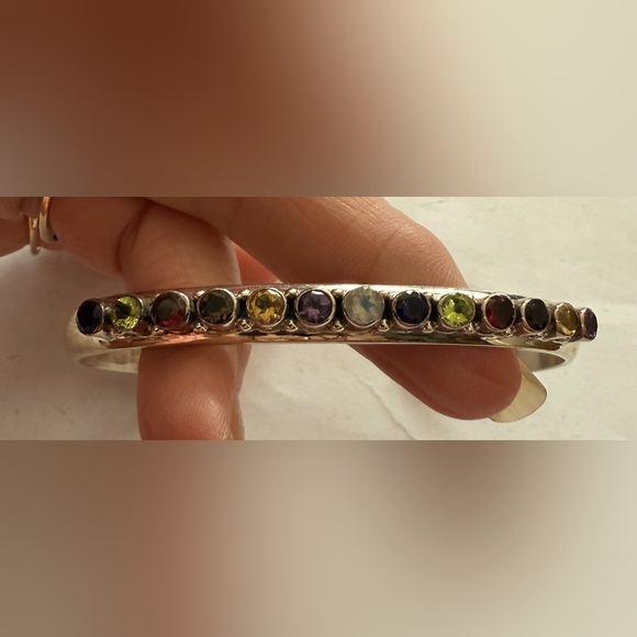 NICKY BUTLER Sterling & Multi Gemstone Cuff Bracelet